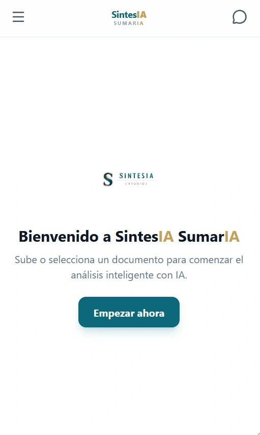 Sintesia SumarIA - Pantalla 1