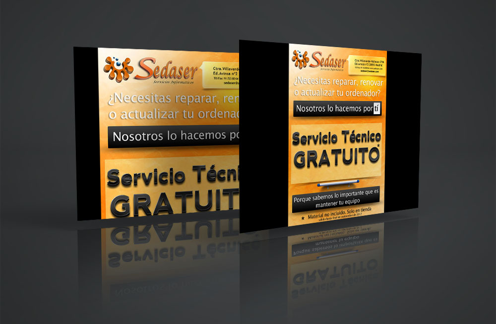 Flyer de mantenimiento para Sedaser diseñado por Jorge Planas