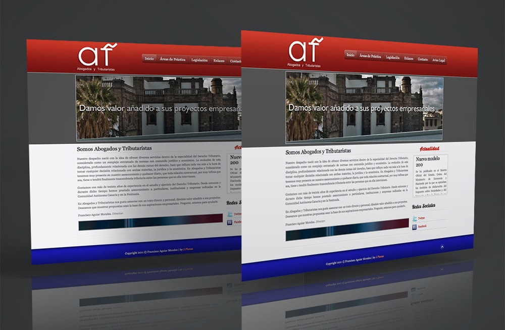Diseño web histórico de Aguiar Abogados y Tributaristas