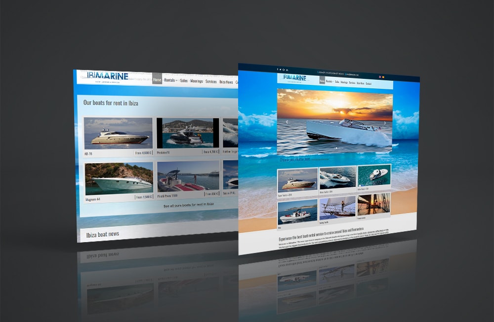 Diseño web histórico de Ibimarine