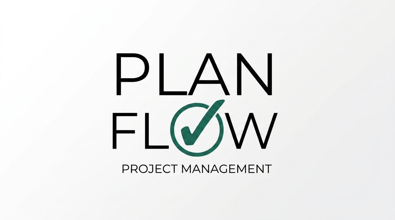 Logotipo completo de PlanFlow Project Management