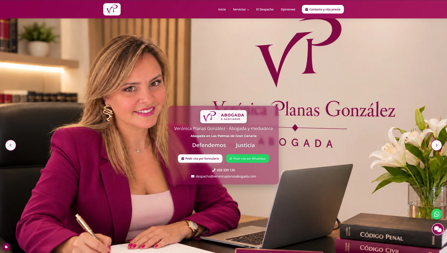 Portada renovada de Verónica Planas Abogada y Asociados
