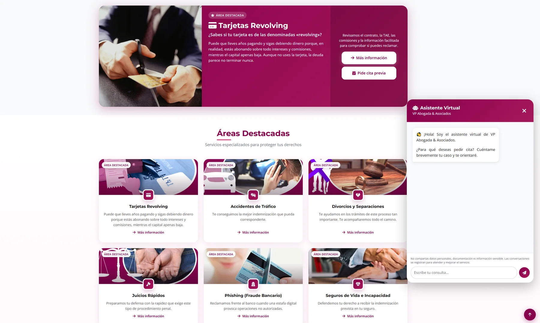 Servicios jurídicos y asistente virtual de Verónica Planas